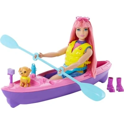 Bild av Barbie It Takes Two Daisy campingdocka med husdjur, kajak och tillbehör För 3 till 7 år