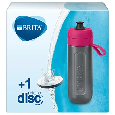 Bild av BRITA Rosa aktiv filterflaska, minskar klor, bly och andra organiska föroreningar för renare kranvatten, BPA fri, 1 MicroDisc filter ingår