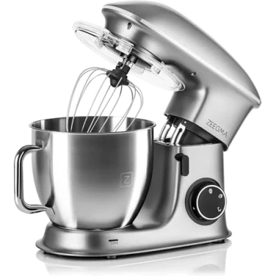 Bild av ZEEGMA Planeet Chef Matberedare, Knådmaskin 2200w, Multifunktionell Robot, Degmaskin, Mixer Med 6,5 L Rostfri Stålskål, 7 Hastigheter, Degknådningsmaskin Inklusive 3 delat Set