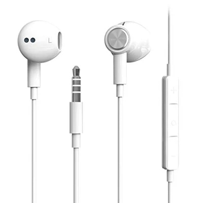 Bild av Högupplösta in ear hörlurar med kabel, extra bas, ljudisolerande, mikrofon, för iPhone, iPod, iPad, MP3, Huawei, Samsung, lätta volymkontroll, 3,5 mm jackkontakt
