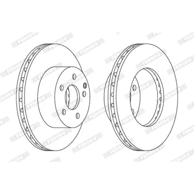 Bild av FERODO PREMIER DDF1668C Disque de frein 273 26 5 ventilé revêtu sans vis/boulons TOYOTA: Auris portes, Corolla X Berline