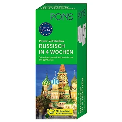 Bild av PONS Power Vokabelbox Russisch in 4 Wochen: Schnell und einfach Vokabeln lernen mit 800 Karten