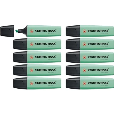 Bild av Överstrykningspenna STABILO BOSS ORIGINAL Pastel ask med 10 Hint of Mint