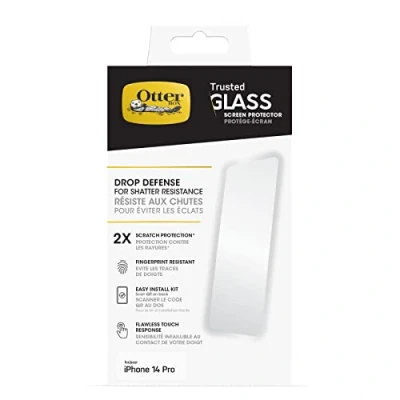 Bild av OtterBox Trusted Glass skärmskydd för iPhone 14 Pro, härdat glas, x2 repskydd, skydd mot splitter