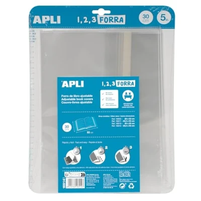 Bild av APLI 16914 Bokomslag med justerbar flik PP 300 mm 5 u