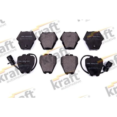 Bild av KRAFT 6000392 Jeu de plaquettes frein Essieu avant contact signal d&#039;usure inclus AUDI: A8 D2, 100 C4 Avant, Berline