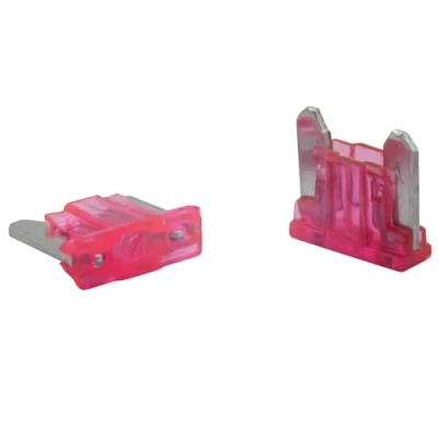 Bild av 5 stycken SeKi Mini LP Low Profile platt pluggskydd 4A rosa; bilsäkring 58 V/DC plattsäkring båt släpvagn lastbil husvagn