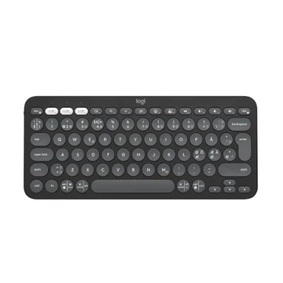 Bild av Logitech Pebble Keys 2 K380s trådlöst Bluetooth tangentbord för flera enheter med anpassningsbara genvägar, tunt och bärbart, Easy Switch Windows, macOS, iPadOS, Android, ChromeOS Grafit