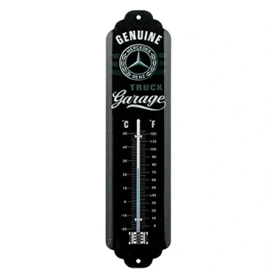 Bild av Nostalgic Art Analog termometer i retrostil, Daimler Truck Garage Presentidé för bilälskare, av metall, Deko vintagedesign, 7 x 28 cm