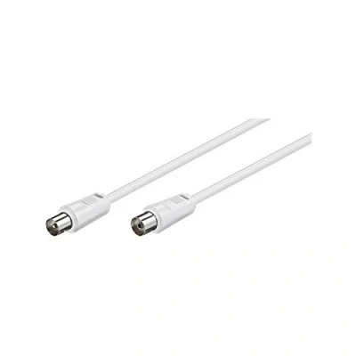 Bild av Goobay 11511 antennkabel 2,5 m/koaxkontakt till koaxuttag/SAT kabel koaxialkabel satellitkabel 70 dB/2 vägs skärmad/TV HDTTV/vit/TV m