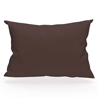 Bild av Taie d&#039;oreiller en coton 57 fils 50x70 cm UNI brun, par Soleil d&#039;ocre