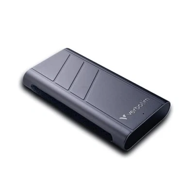 Bild av Verbatim TurboMetal SSD 1 TB (extern SSD, USB4, upp till 3 150 MB/s läshastighet, 2 850 skrivhastighet, robust aluminiumhölje, kompakt och lätt, för Windows &amp; Mac, rymdgrå)