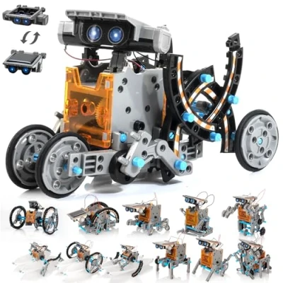 Bild av KIDWILL Solrobotsats för barn, 14 i 1 pedagogisk STEM vetenskaplig leksak, solkraftsbyggsats, gör det själv montering, batteridrivet robotset tonåringar och vetenskapsälskare