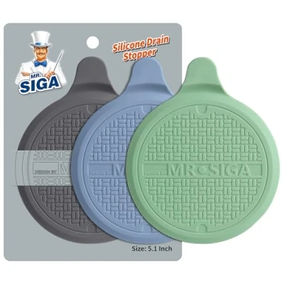 Bild av MR.SIGA Badkarspropp i silikon, avloppspropp för dusch, handfat, 13 cm diameter, 3 pack