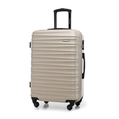 Bild av WITTCHEN Resväska Handbagage Kabinväska Hårdfodral i ABS med 4 svänkbara hjul Kombinationslås Teleskopiskt handtag GROOVE Line Storlek M Beige