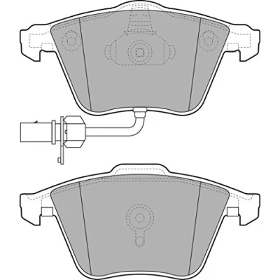 Bild av DELPHI LP2032 Jeu de plaquettes frein contact signal d&#039;usure inclus avec tôle anti bruit sans accessoires VOLKSWAGEN: Golf 6, 5