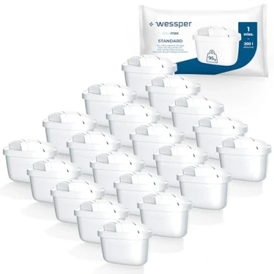 Bild av Wessper Vattenfilterpatroner kompatibla med BRITA vattenfilter Maxtra, AmazonBasics, 20 pack