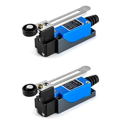 Bild av QWORK® Ändbrytare, 2 stycken ME 8108 justerbar spak arm slutströmbrytare, NC NO (DPDT), CNC fräs