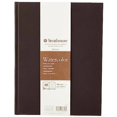 Bild av Strathmore (467 8 STR 467 48 ark nr 140 akvarell konstjournal, 8,5 x 11 tum, tum vit, 24