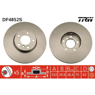 Bild av Bromsskiva TRW DF4852S
