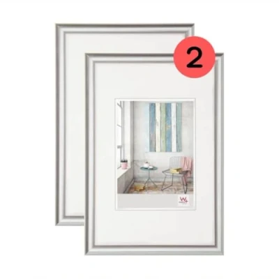 Bild av Walther Design Tavelram Silver 40 x 60 cm Dubbelpack, Trendstyle plastram KP460SD