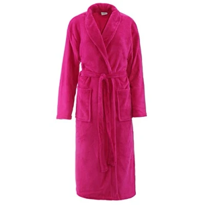 Bild av Brandsseller Unisex mikrofiber badrock för män och kvinnor finns i storlekarna S/M L/XL kräm/rosa/brun/marinblå grå, Rosa,