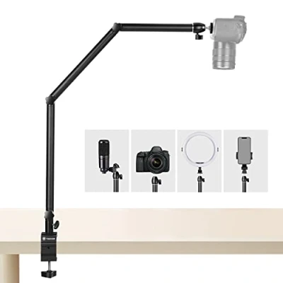Bild av TARION Overhead stativ kamera bordsstativ klämstativ flexibel ledarm bordshållare med 3/8 tum gänga och till 1/4 skruvadapter för DSLR kameror, ringljusprojektor (M(TKB01))