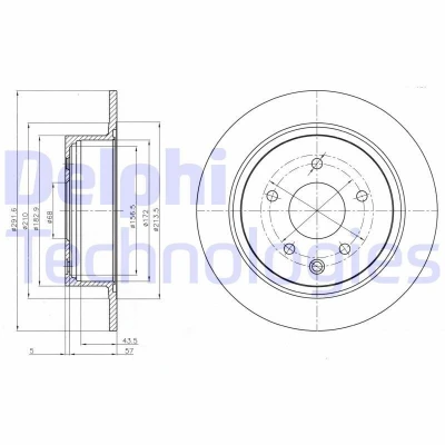 Bild av Bromsskiva DELPHI BG4108C