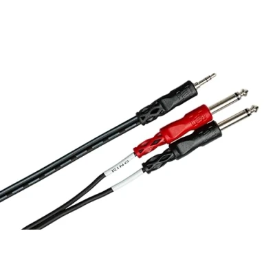 Bild av Hosa CMP 153, stereobreakout, 3,5 mm TRS till Dual 1/4 i TS, 3 fot