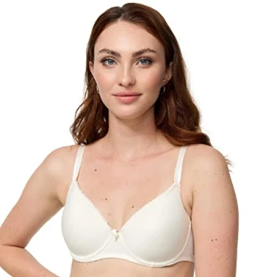 Bild av Endast den drömmjuka bygel bh:n extra mjuka modalfiber vadderade kupor för en naturlig push up effekt mjuk spets damer, VIT, 80B
