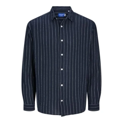 Bild av Jorjoshua Loose Weave Shirt Ls, Sky Captain/ränder: ränder, S