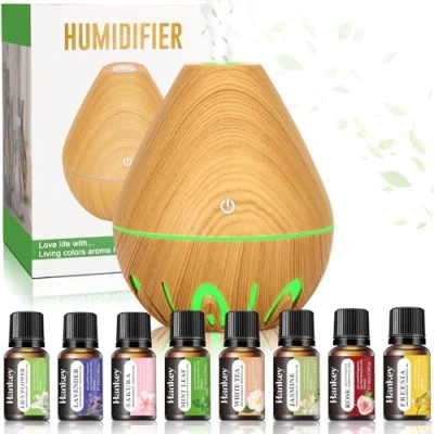 Bild av XUNIVERS Diffuser av essentialoljor, 200 ml ultraljudsfuktare Aromaterapi diffusor med 7 färger LED lampor elektrisk aromaterapi, för sovrum, spa, yoga, massage