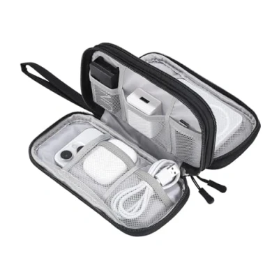 Bild av Kabelväska, elektronisk väskarrangör, kabelväska arrangör resor för nätadapter, kabel, laddare, powerbank, USB minne, researrangör mobiltelefonladdningskabel, elektroniktillbehör