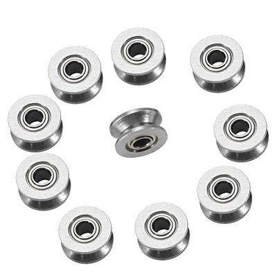 Bild av 10 St V624zz Miniatyrstål V spårs Guide Remskiva Skena Kullager Dubbelskydd 4 X 13 6 Mm För Järnvägsspårning Liner Rörelsesystem