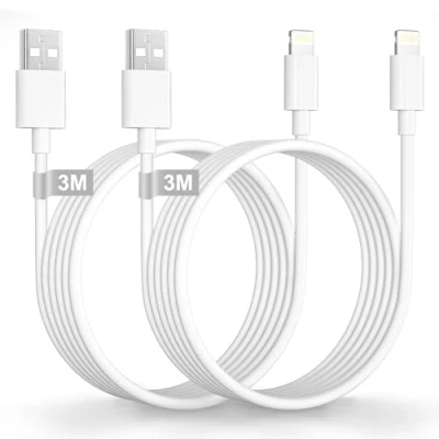 Bild av iPhone laddningskabel 3M, 2Pack [MFi certifierad], USB till Lightning kabel 3M extra lång snabbladdningskabel för Apple 14/13/12/11Pro/Max/XS/XR/X/8/7/6/5/SE/iPad Pro/Air/Mini