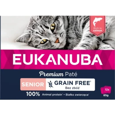 Bild av Grain Free Senior Salmon Paté Kattfoder 12 x 85 g