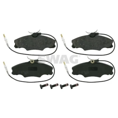 Bild av SWAG 62 91 6221 Jeu de plaquettes frein Essieu avant contact signal d&#039;usure inclus avec kit vis PEUGEOT: 406 Berline, Coupe, Break