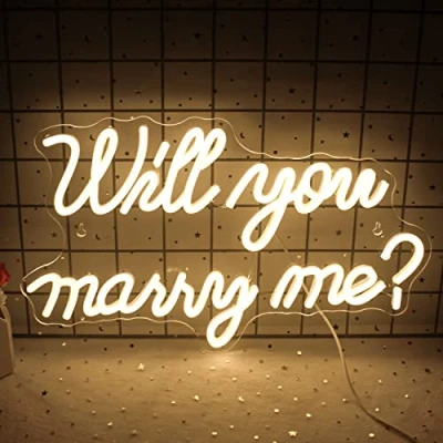 Bild av Wanxing Will You Marry Me neonskylt för väggdekor bröllop LED bokstäver driven av USB ljusskylt förslagsdekorationer bröllopsfest alla hjärtans dag flickvän (arm)