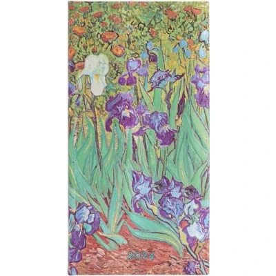 Bild av Paperblanks 12 månadskalender 2024 Van Goghs svärdliljor Verso smal (95 x 180 mm)