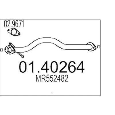 Bild av MTS 01.40264 Tuyau d&#039;échappement 815 avant pour silencieux au milieu MITSUBISHI: L200 III Pick up