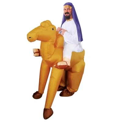Bild av Uppblåsbar kameldräkt Quirky Costume Premiumkvalitet Vuxenstorlek Polyester Bekväm Motståndskraftig Inflationssystem ingår OriginalCup®