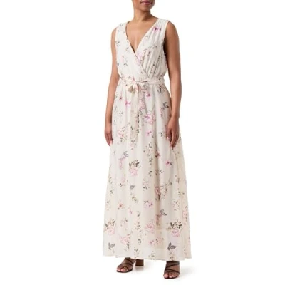 Bild av ONLLUCCA S/L Long Dress CS PTM, Pumice Stone/Aop: cc. Romantisk trädgård, S