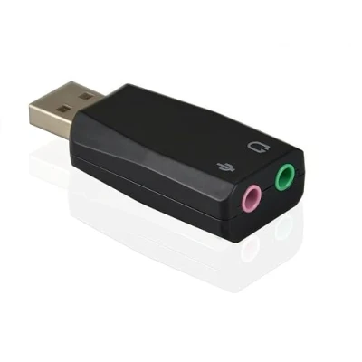 Bild av ADWITS Extern USB 3D stereoljudadapter med 3,5 mm högtalarhörlursmikrofonuttag, ljudkort Driver fri installation för Win Mac OS Linux PS4