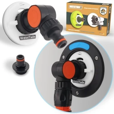 Bild av MaJoCompTec® Watertwin tankadapter vattenfilter räknare set husbil vatten tanklock tillbehör påfyllningsstutsadapter kompatibel med Gardena Typ 3 stifts D:78 (FLEX set)