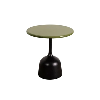 Bild av Cane line Glaze Coffee Table, Small Round Soffbord Frame: Lava Grey, Aluminium / Tabletop: Green, Glazed Stone H:45 x W:45 cm