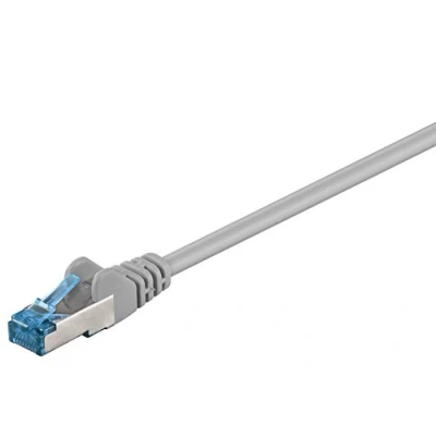 Bild av Goobay 92639 CAT 6a patchkabel, Ethernet kabel, dubbel skärmad, S FTP upp till 10 000 Mbits, 500 Mhz, halogenfri kopparkabel, RJ 45 kontakt, guldpläterade kontakter, 20 m, grå