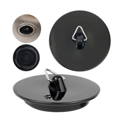 Bild av Universell Handfatspropp, Köksho Propp för avlopp Ø 43 till 39 mm, 1 3/4&quot; och 1/2&quot;, 2 pack, PVC, Svart, Kök spropp, Tvättställ, Tvättfatspropp, Diskho Stoppare, Avloppspropp badkar, dusch