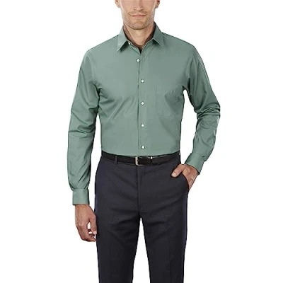 Bild av Van Heusen Poplin Solid Skjorta herr, normal passform, 15.5&quot; Neck 32&quot; 33&quot; Sleeve