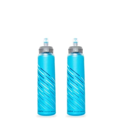 Bild av HydraPak UltraFlask Speed 500 ml 2 pack hopfällbar mjuk flaska vattenflaska för vätskevästar och löparpaket med lättöppnat lock (500 ml/17 oz)
