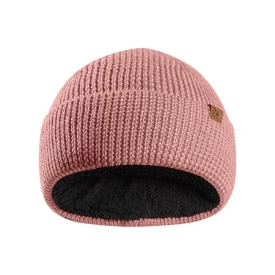 Bild av DANISH ENDURANCE Stickad Mössa i Merinoull, Fleecefodrad, Återvunnet Material, för Barn, 1 Pack, Rosa